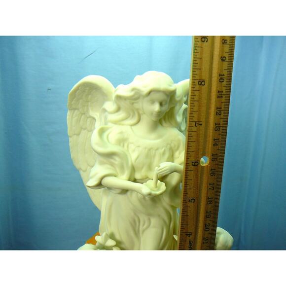 Vtg Retired Partylite Angel of Light Bisque Porcelain Taper Candle Holder - Picture 6 of 6